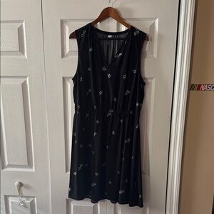 Old Navy Black Mini Dress with Floral Pattern